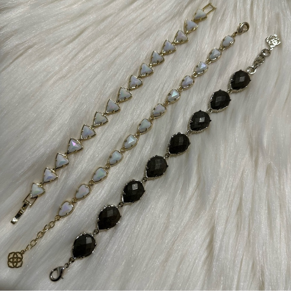 Kendra Scott White Opal & Pyrite Faceted Stone Bracelets - PICK ONE